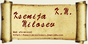 Ksenija Milošev vizit kartica